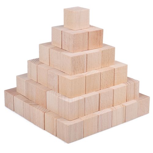 100粒原木大块木制正方体立方立方体体积木块数学塑料积木